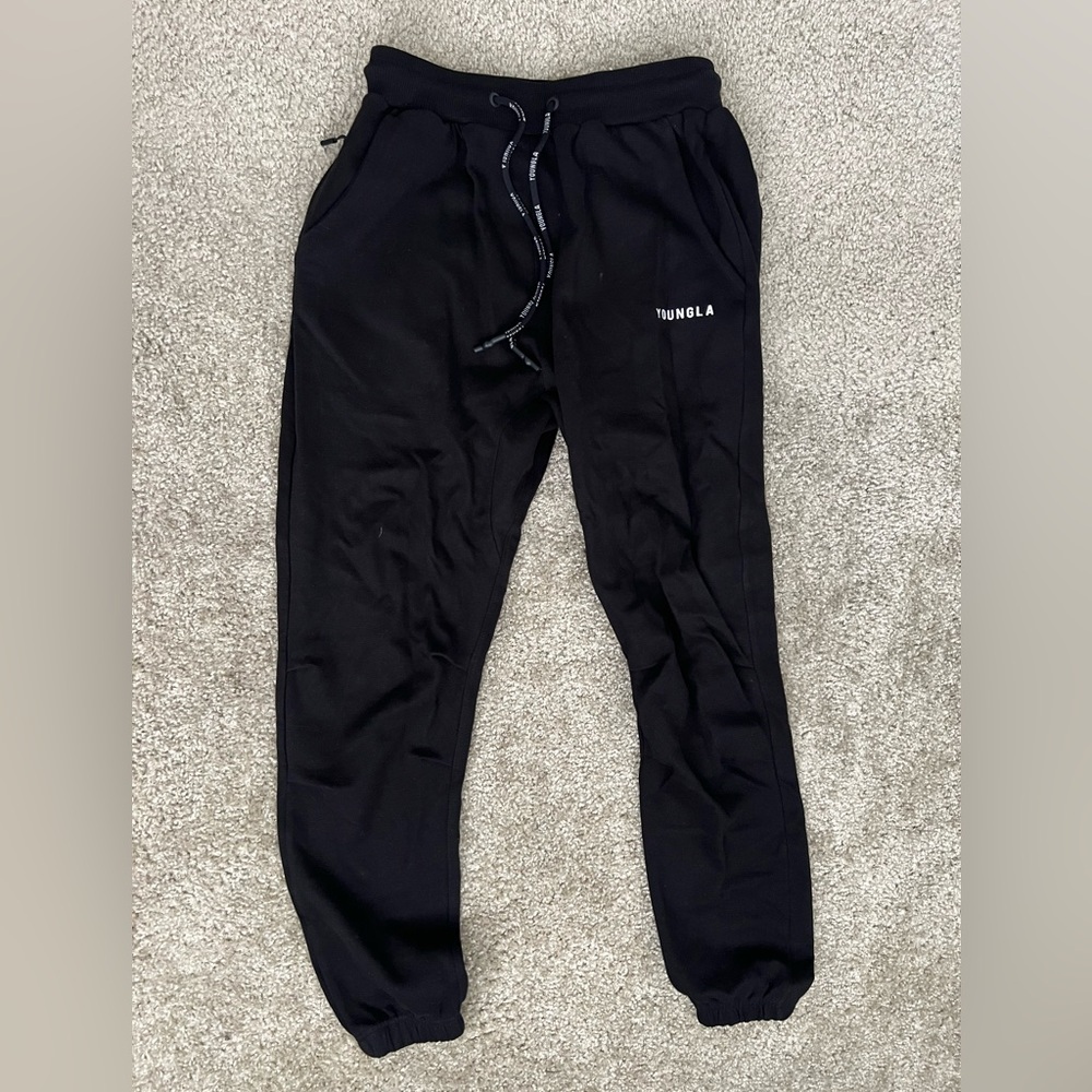 YoungLA Black Sweatpants Tapered Fit